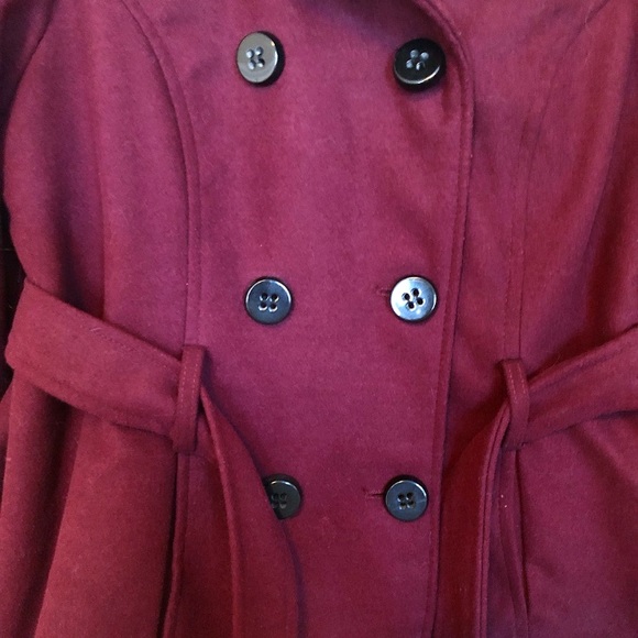 Burgundy Pea Coat - Picture 4 of 7